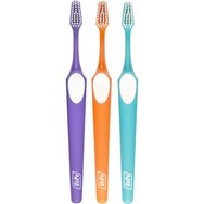 Tepe Supreme Soft Toothbrush 3 бр - Лилаво / портокал / светло синя - Мека четка за зъби с ергономична дръжка и 2-степенни влакна за подобрен достъп Tepe Supreme Soft Toothbrush 3 бр - Лилаво / портокал / светло синя - Мека четка за зъби с ергономична дръжка и 2-степенни влакна за подобрен достъп