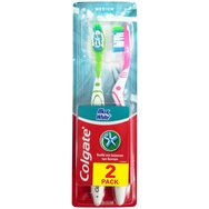 Colgate Max White Medium Toothbrush 2 бр - Зелено / розово - Средна четка за зъби за премахване на цветни петна