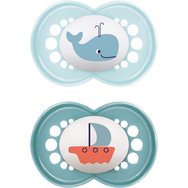 Mam Original Latex Soother 6-16m Код 151L, 2 бр - светло синя / Синьо - Ортодонтска залъгалка с биберон от естествен каучук и калъф за носене Mam Original Latex Soother 6-16m Код 151L, 2 бр - светло синя / Синьо - Ортодонтска залъгалка с биберон от естествен каучук и калъф за носене