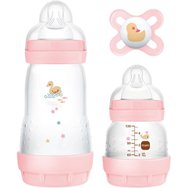 Mam Promo Easy Start Anti-Colic Starter Set 0m+ Код 655G, 1 бр - розово - Бебешки комплект с 2 шишета и 1 силиконова залъгалка, идеален за новородени Mam Promo Easy Start Anti-Colic Starter Set 0m+ Код 655G, 1 бр - розово - Бебешки комплект с 2 шишета и 1 силиконова залъгалка, идеален за новородени