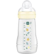 Mam Easy Active Baby Bottle 2m+, Код 360SUc 270ml, 1 бр - Жълто - Полипропиленова бутилка със силиконов биберон със среден дебит Mam Easy Active Baby Bottle 2m+, Код 360SUc 270ml, 1 бр - Жълто - Полипропиленова бутилка със силиконов биберон със среден дебит