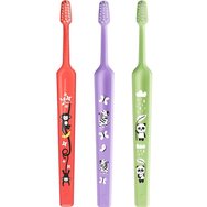 TePe Mini Extra Soft 0-6 Years Toothbrush 3 бр - Корал / Люляк / светло зелено - Детска четка за зъби с конична глава и заоблени влакна TePe Mini Extra Soft 0-6 Years Toothbrush 3 бр - Корал / Люляк / светло зелено - Детска четка за зъби с конична глава и заоблени влакна