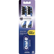 Oral-B Promo Pro 3D White Charcoal Medium Toothbrush 2 бр - Синьо - Ръчна четка за зъби със средно твърди влакна за дълбоко почистване и избелване с активен въглен Oral-B Promo Pro 3D White Charcoal Medium Toothbrush 2 бр - Синьо - Ръчна четка за зъби със средно твърди влакна за дълбоко почистване и избелване с активен въглен