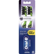 Oral-B Promo Pro 3D White Charcoal Medium Toothbrush 2 бр - Зелено - Ръчна четка за зъби със средно твърди влакна за дълбоко почистване и избелване с активен въглен Oral-B Promo Pro 3D White Charcoal Medium Toothbrush 2 бр - Зелено - Ръчна четка за зъби със средно твърди влакна за дълбоко почистване и избелване с активен въглен