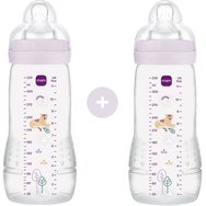 Mam Promo Easy Active Baby Bottle 4m+, Код 365SGc 330ml, 2 бр - Тигър - Полипропиленова бутилка със силиконов биберон с висок дебит