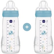 Mam Promo Easy Active Baby Bottle 4m+, Код 365SBc 330ml, 2 бр - Слон - Полипропиленова бутилка със силиконов биберон с висок дебит