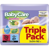 BabyCare Подарък Sensitive Plus Baby Wipes Triple Pack 162 бр (3x54 бр) - BabyCare Подарък Sensitive Plus Baby Wipes Triple Pack 162 бр (3x54 бр) -