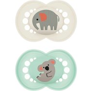 Mam Original Silicone Soother 16m+, 2 Τεμάχια, Κωδ 250SUc - Ζαχαρί / Πράσινο Ανοιχτό