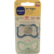 Mam Air Night Silicone Soother 6-16m 2 Τεμάχια, Κωδ 217SBc - Μπλε / Πράσινο Ανοιχτό