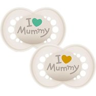 Mam Original Ι Love Mummy Silicone Soother 6-16m 2 бр, Код 170SU2c - крем - Ортодонтска залъгалка със силиконови зърна, подходяща за бебешката кожа, с практичен калъф за носене
