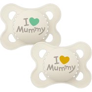 Mam Original Ι Love Mummy Silicone Soother 2-6m 2 бр, Код 115SU2c - крем