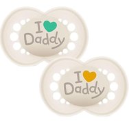 Mam Original I Love Daddy Orthodontic Silicone Soother 16m+ Код 265SU1c, 2 бр - крем - Ортодонтска силиконова залъгалка за релаксация и облекчение