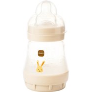Mam Easy Start Anti-Colic Plastic Bootle 0m+, 160ml, Код 350SU1c - крем - Полипропиленова бутилка със силиконов биберон с бавен поток и система против колики