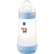 Mam Easy Start Anti-Colic Plastic Bootle 2m+, 260ml Код 351SBc - светло синя - Полипропиленова бутилка със силиконов биберон с бавен поток и система против колики
