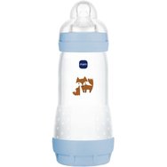 Mam Easy Start Anti-Colic Plastic Bootle 4m+, 320ml, Код 356SBc - Синьо 2 - Полипропиленово бебешко шише със силиконова биберон с висок поток и система против колики