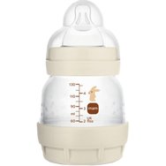 Mam Easy Start Anti-Colic Plastic Bootle 0m+, 130ml, Код 353SU1c - крем - Полипропиленово шише със силиконов биберон с ултра нисък поток и система против колики