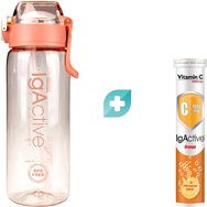IgActive Promo Vitamin C 1000mg 20 Effer.tabs & Подарък Sport Water Bottle 500ml 1 бр - Orange - Хранителна добавка с витамин C за подсилване на имунитета с вкус на портокал