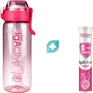 IgActive Promo Cold Care 20 Effer.tabs & Подарък Sport Water Bottle 500ml 1 бр - Fuchsia - Хранителна добавка с витамин C, цинк и екстракт от ехинацея за укрепване на имунната система с вкус на малина