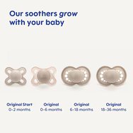Mam Original Night Silicone Soother 2-6m 2 броя, Код 110SGc - Лилаво / Розово