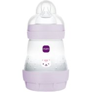 Mam Easy Start Anti-Colic Plastic Bootle 0m+, 160ml, Код 350SGc - Лилаво - Бебешко шише от полипропилен със силиконов биберон с бавен поток & система против колики