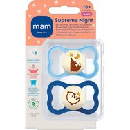 Mam Supreme Night Silicone Soother 16m+, 2 Τεμάχια, Κωδ 298SBc - Γαλάζιο / Μπλε - Ορθοδοντική Πιπίλα Σιλικόνης που Λάμπει στο Σκοτάδι Mam Supreme Night Silicone Soother 16m+, 2 Τεμάχια, Κωδ 298SBc - Γαλάζιο / Μπλε - Ορθοδοντική Πιπίλα Σιλικόνης που Λάμπει στο Σκοτάδι