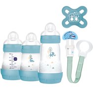 Mam Promo Welcome to the World Newborn Gift Set 0m+, Код 660Gc 1 брой - Синьо 2 - Бебешки комплект с 3 биберона & 1 залъгалка & 1 лента за закрепване на залъгалка Mam Promo Welcome to the World Newborn Gift Set 0m+, Код 660Gc 1 брой - Синьо 2 - Бебешки комплект с 3 биберона & 1 залъгалка & 1 лента за закрепване на залъгалка