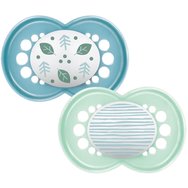 Mam Original Latex Soother 16m+ Κωδ 251LBc 2 Τεμάχια - Μπλε/ Φυστικί - Ορθοδοντική Πιπίλα με Θηλή από Φυσικό Καουτσούκ