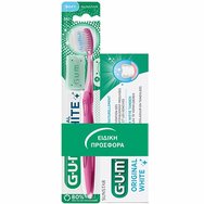 Gum Sunstar Promo Original White Toothpaste 75ml & 561 Soft Toothbrush 1 брой - Фуксия - Паста за зъби за възстановяване на естествената белота на зъбите & мека четка за зъби за естествено бели зъби всеки ден