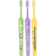 TePe Mini Extra Soft 0-6 Years Toothbrush 3 броя - Светлозелено / Лилаво / Жълто - Детска четка за зъби с конусовидна глава и ултра меки заоблени влакна