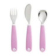 Munchkin Splash Toddler Cutlery Set 18m+, 1 брой - Лилав - Обучителен комплект с лъжица, вилица & нож