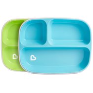 Munchkin Splash Divided Plates With Non-slip Base 6m+, 2 броя - Светлосиньо / Светлозелено Munchkin Splash Divided Plates With Non-slip Base 6m+, 2 броя - Светлосиньо / Светлозелено
