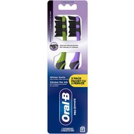 Oral-B Pro 3D White Charcoal Medium Toothbrush 2 броя - Лилава - Зелена - Ръчна четка за зъби със средна твърдост с въгленови влакна за по-бели зъби само за една седмица Oral-B Pro 3D White Charcoal Medium Toothbrush 2 броя - Лилава - Зелена - Ръчна четка за зъби със средна твърдост с въгленови влакна за по-бели зъби само за една седмица