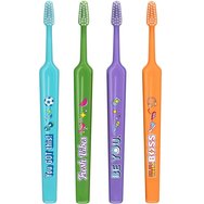 TePe Kids Extra Soft Toothbrush 6+ Years 4 броя - Multicolor 6 - Детски четки за зъби с ултрамеки влакна и забавни дизайни TePe Kids Extra Soft Toothbrush 6+ Years 4 броя - Multicolor 6 - Детски четки за зъби с ултрамеки влакна и забавни дизайни