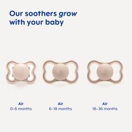Mam Air Silicone Soother 2-6m 2 Τεμάχια - Γκρι / Κρεμ