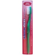 Wisdom Dual Texture Toothbrush 1 брой - Зелено - Четка за зъби с влакна със средна & твърда твърдост за ефективно почистване на плаката