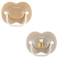 Tommee Tippee Anytime Orthodontic Silicone Soother 18-36m - Кафяво / Екрю - Ортодонтска силиконова залъгалка, която не възпрепятства правилното развитие на зъбите