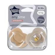 Tommee Tippee Anytime Orthodontic Silicone Soother 18-36m - Кафяво / Екрю