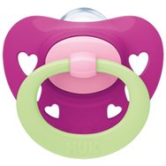 Nuk Signature Night Orthodontic Silicone Soother 0-6m 1 Парче - фуксия