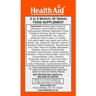 Health Aid A to Z Iodine & Iron Free 30tabs Health Aid A to Z Iodine & Iron Free 30tabs