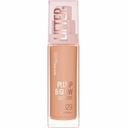 Maybelline Lifter Plump & Glow Spf15 Foundation Хидратиращ Фон дьо тен със Средна Защита, 2% Ниацинамид & Хиалуронова Киселина за Плътна & Сияйна Кожа през Целия Ден 30ml - 129