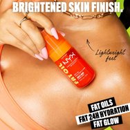 Nyx Professional Makeup Fat Oil Brightening Orange Body Oil Хидратиращо масло за тяло, което осигурява 24-часов интензивен блясък с аромат на цитруси & манго 70ml - Juicy Boo