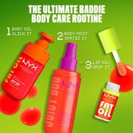 Nyx Professional Makeup Fat Oil Brightening Orange Body Oil Хидратиращо масло за тяло, което осигурява 24-часов интензивен блясък с аромат на цитруси & манго 70ml - Juicy Boo