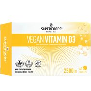 Superfoods Vegan Vitamin D3 2500 IU Хранителна добавка с витамин D3, подходяща за вегани & за поддържане на нормалната функция на имунната система, костите & мускулите 60tabs Superfoods Vegan Vitamin D3 2500 IU Хранителна добавка с витамин D3, подходяща за вегани & за поддържане на нормалната функция на имунната система, костите & мускулите 60tabs