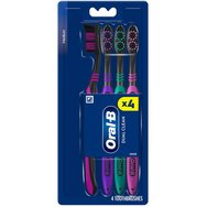 Oral-B Dual Clean Medium Toothbrush Ръчна четка за зъби Medium с влакна, достигащи труднодостъпните зони, за цялостно почистване и защита, 4 броя - Розов - Лилав - Тюркоазен Oral-B Dual Clean Medium Toothbrush Ръчна четка за зъби Medium с влакна, достигащи труднодостъпните зони, за цялостно почистване и защита, 4 броя - Розов - Лилав - Тюркоазен