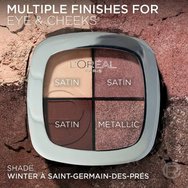L\'Oreal Paris Rendez Eye & Cheek Quad Palette Палитра сенки за очи & бузи в 4 нюанса за разнообразни визии & всеки повод 8.4g - 04 Cold Platinum