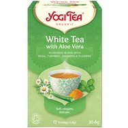 Yogi Tea White Tea 17 Teabags (17 сашета x 1,8g) - Билкова напитка с пикантна куркума и ароматна маргарита за наслада с алое вера