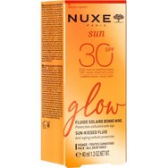Nuxe Sun Glow Spf30 Sun-Kissed Fluid Лек флуиден слънцезащитен крем за лице с висока защита с цвят, подходящ за всички тонове на кожата 40ml