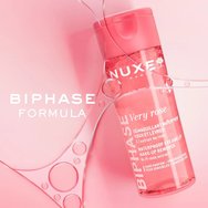 Nuxe Very Rose Biphase Waterproof Eye & Lip Make-Up Remover Двуфазен водоустойчив дегримьор за очи и устни без аромат, подходящ за чувствителна кожа 100ml