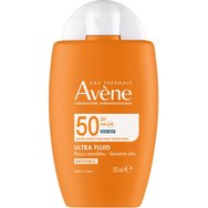 Avene Ultra Fluid Invisible Spf50, 50ml - Слънцезащитен крем за лице с много висока защита за чувствителна кожа Avene Ultra Fluid Invisible Spf50, 50ml - Слънцезащитен крем за лице с много висока защита за чувствителна кожа