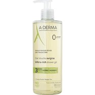 A-Derma Ultra Rich Shower Gel Ултрабогатен почистващ гел за суха и чувствителна кожа, подходящ за лице и тяло, с помпа 500ml